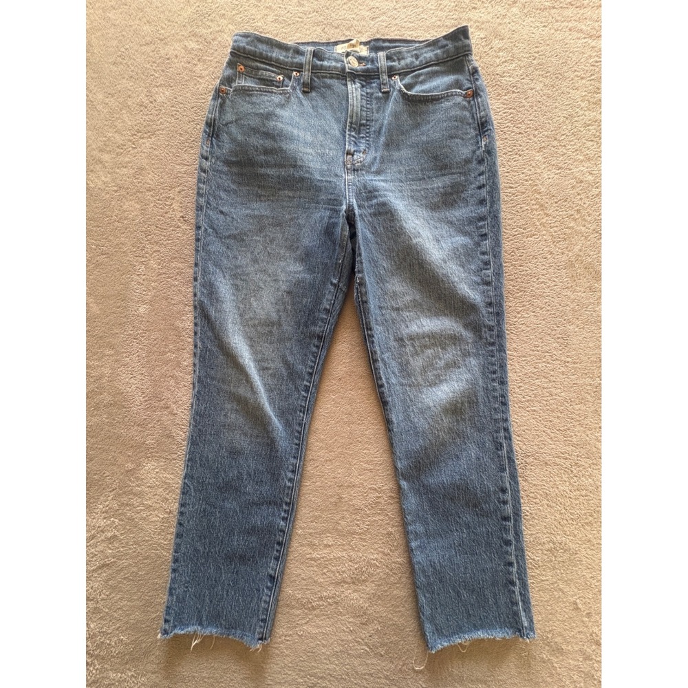 Madewell The Perfect Vintage Jean Medium Wash Raw Hem High Rise Denim 28